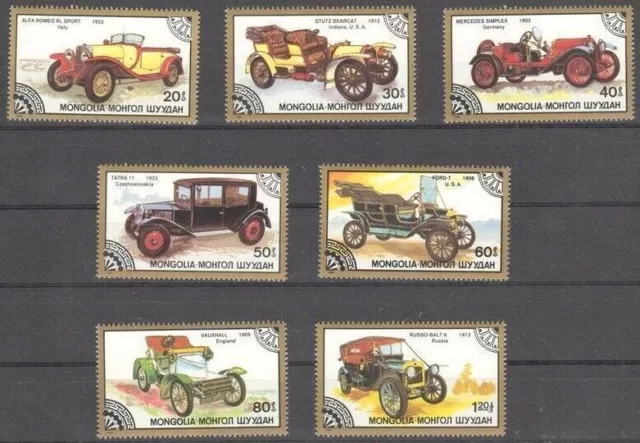 Mongolie 1986 - Set Oldtimers, Voitures MNH