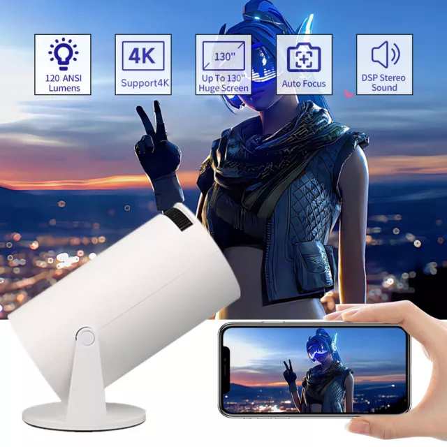 5G 4K Projector Smart HD LED WiFi Bluetooth HDMI USB Android Office Home Theater