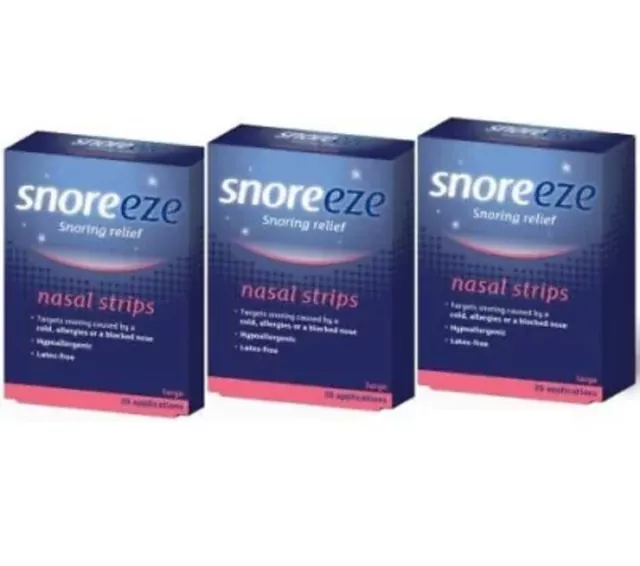 Snoreeze - Snoring Relief Nasal Strips - 60 Strips - Large (3 Boxes) Bargain!