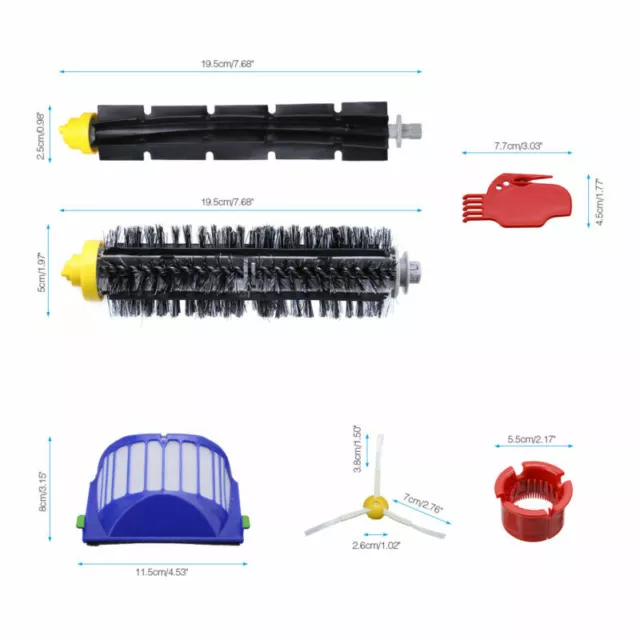 Replacement Parts Kit For iRobot Roomba 680 670 600 Series Vacuum Filter Brush 2