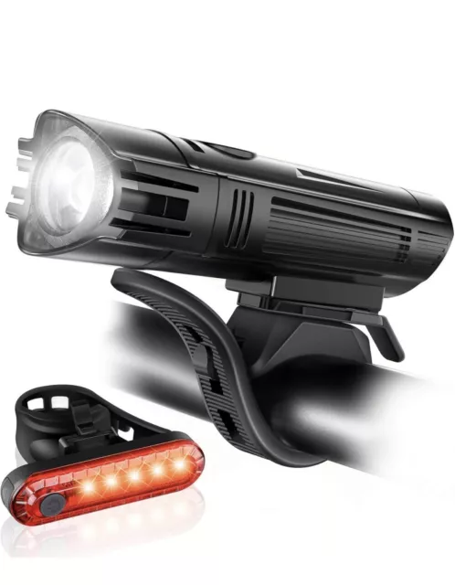 Ultra Bright USB Rechargeable Bike Light Set, Powerful Front And Back 4 Modes