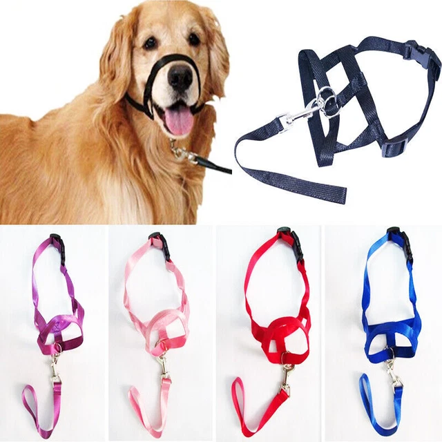 PET DOG MUZZLE Halti Style Head Collar Straps Dog Pulling Halter