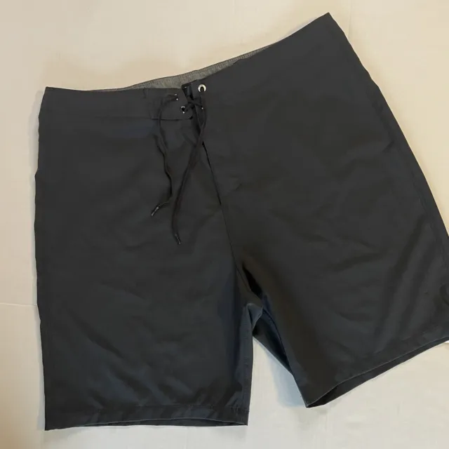 Hurley Sz 36 Board Shorts Charcoal Gray Swim Inseam 8”  Logo  Back Pocket