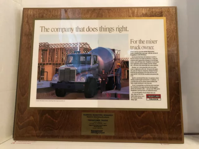 Vintage Freightliner 112/SD Mixer Truck Model 1990 Award Advertising Excellence