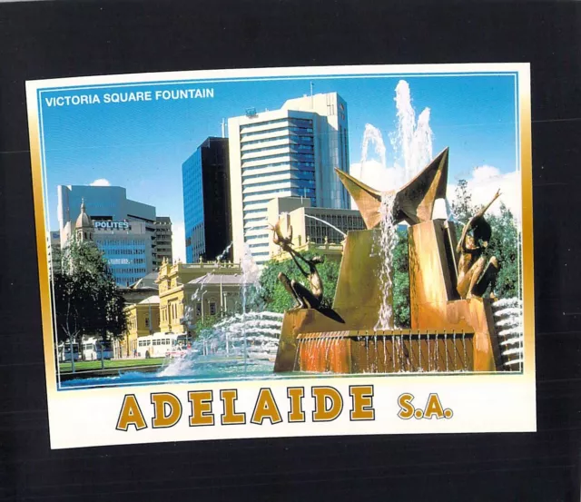 D1451 Australia SA Victoria Square Fountain Adelaide Skyline postcard