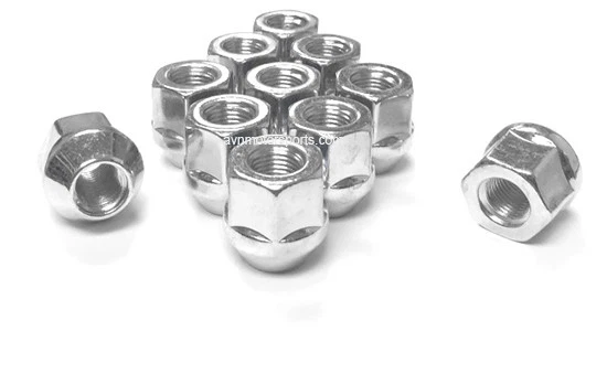 32-Pack Chrome Acorn Lug Nuts - 9/16-18 Thread, 3/4" Hex, 2" Tall - Fit 94-2011 Dodge/Ram 2500/3500