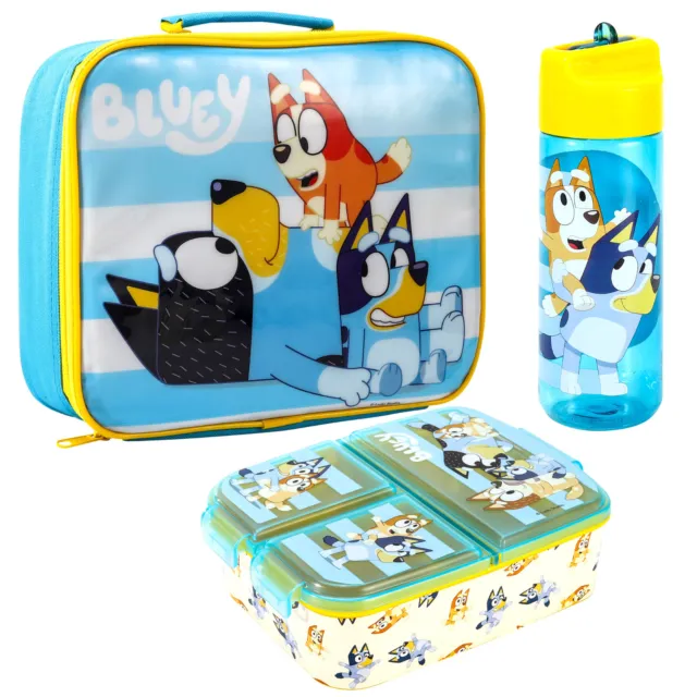 Bluey Kids Lunch Box Set – Lunch Bag, Lunch Box and 580ml Water Bottle