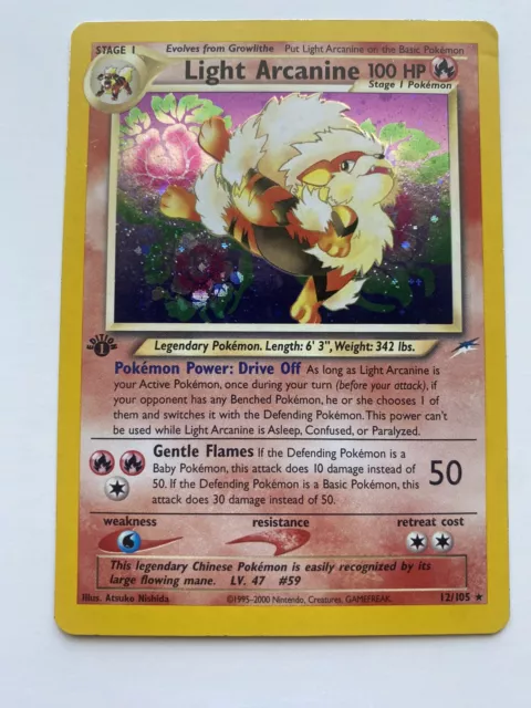 Pokemon Card - 1st Edition - Light Arcanine - Neo Destiny 12/105 Holo Rare