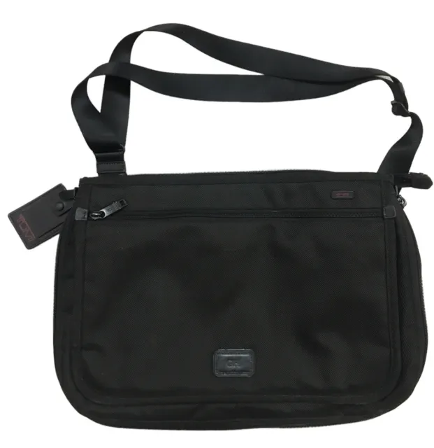 TUMI Nylon Carry On Satchel Laptop Briefcase Shoulder Bag Black USA Used Once
