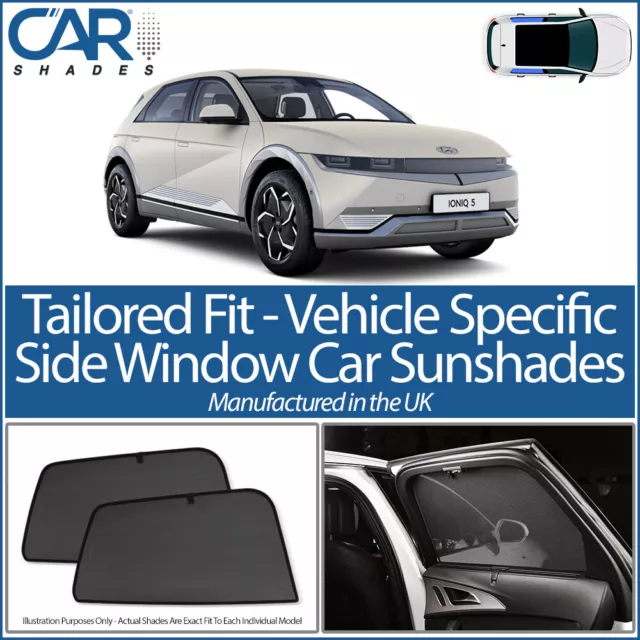 Hyundai Ioniq 5 5dr 21> CAR SHADES UK TAILORED UV SIDE WINDOW SUN BLINDS PRIVACY