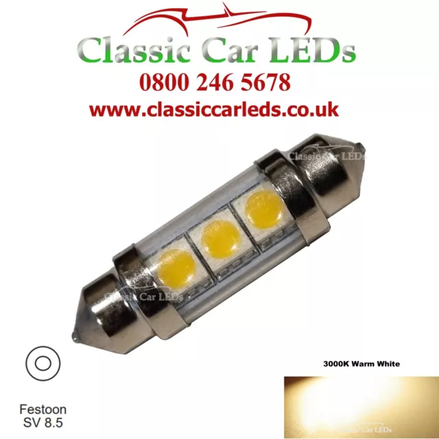 LED Bulb Warm Festoon Soffitte 6V DC C5W 36mm