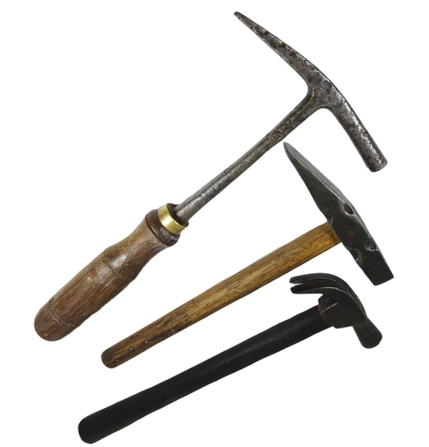 Antique Our Vintage  Set Of 3 Hammer Old Tools Carpentry Woodworking