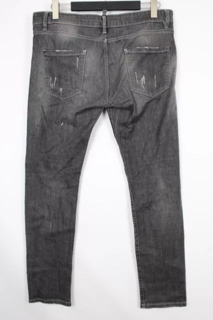 DSQUARED2 SLIM JEAN Black Wash Denim Skinny Distressed Jeans  IT 50 / W37 3