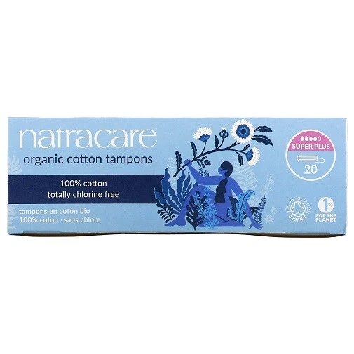 Tampones de algodón orgánico Natracare Super Plus