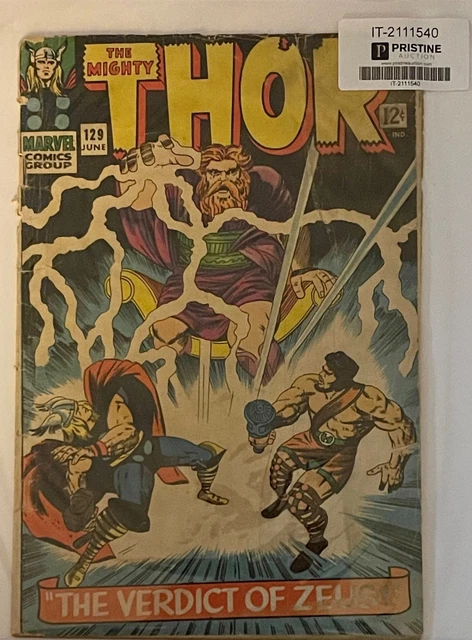 Mighty Thor #129 (1966) "The Verdict of Zeus!" 1st Appearance Aries Eternals