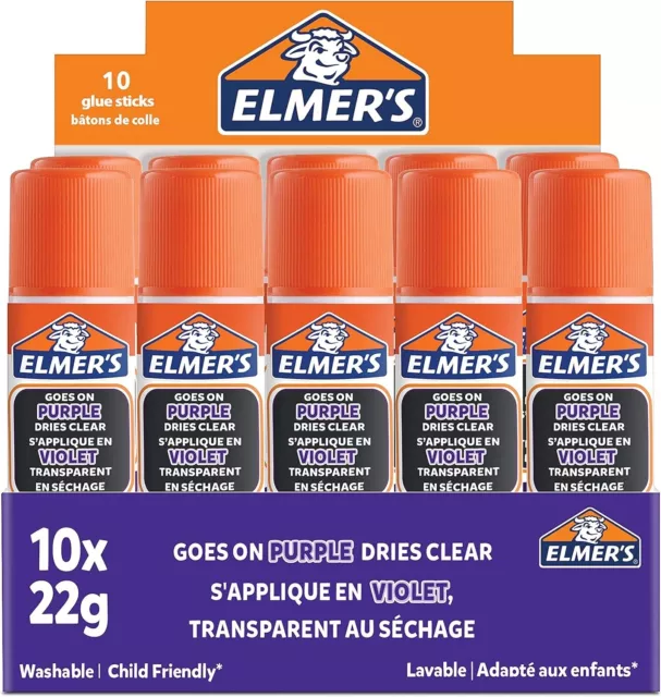 Elmer's Glue Stick 6g Washable Disappearing Purple SchoolGlue Colle Elmers