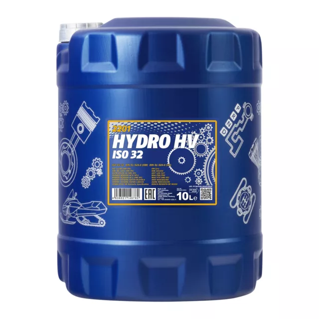 10 (1x10) Liter MANNOL Hydro HV ISO 32 / HVLP 32 Hydrauliköl DIN 51524/3