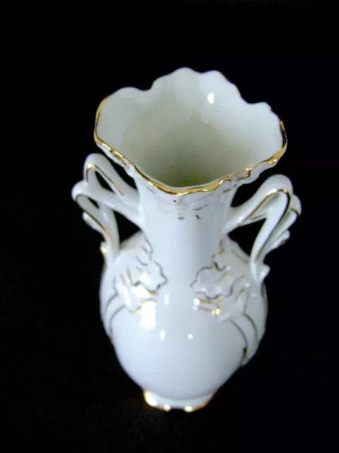 Vintage Czech Bohemian ROYAL DUX Hand Painted #11215 White Porcelain Bud Vase 3