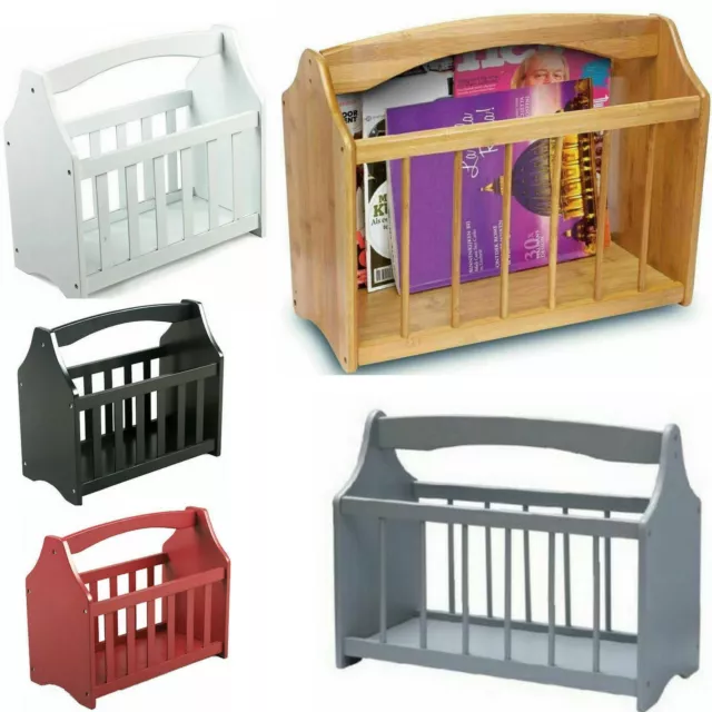 Wooden Magazine Rack Letters Mail Newspaper Holder Storage Shelf Stand Basket