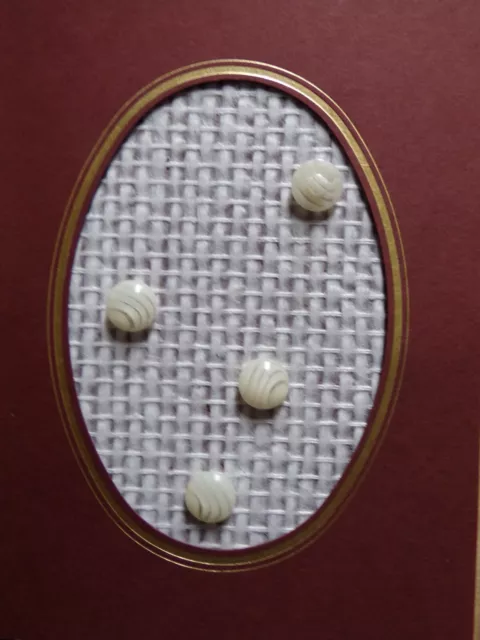 § CB1-085)  6 boutons vintage ronds - transparent blanc cassé - 18 mm