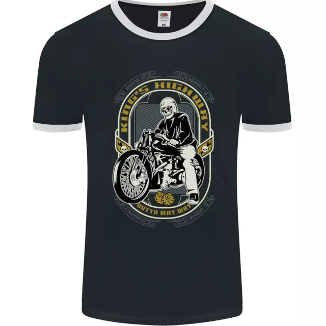 Kings Highway Motero Moto Hombre Ringer Camiseta Fotl