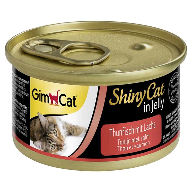 GimCat Shinycat Con Atún & Salmón 70G, Comida para Gatos, Nuevo