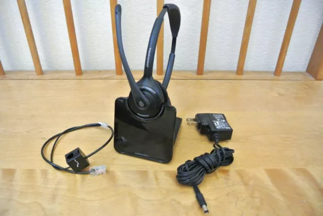 Plantronics Cs520 Binaural Wireless Telephone Phone Headset System Poly Dect