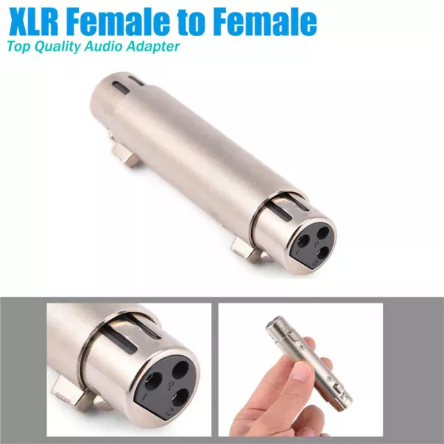 Audio Adapter 3 Pin XLR to XLR Female to Female Connector Microphone Mic