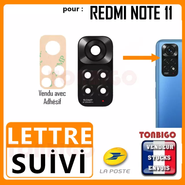 Caméra Verre pour XIAOMI REDMI NOTE 11 Lentille Vitre Objectif de la Caméra Lens