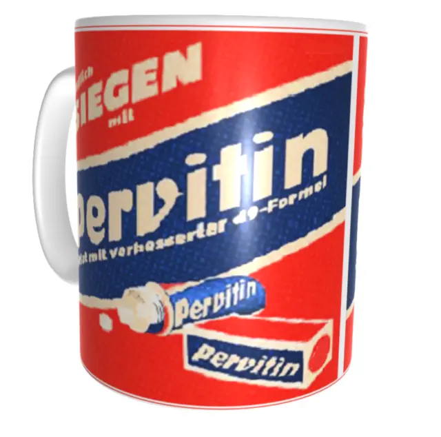 Novelty WW2 Pervitin German Panzer Tiger Vintage Advert Style Tea Coffee Cup Mug