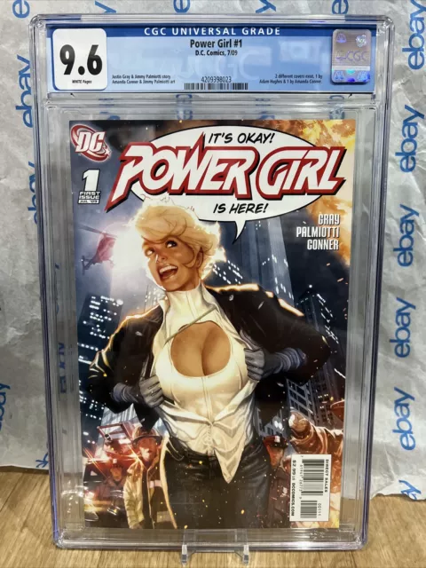 Power Girl #1 (DC, 2009) - CGC 9.6 White Pages - Adam Hughes Variant Comic