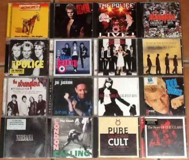 PUNK NEW WAVE ALTERNATIVE 16 CD Bundle - CLASH BLONDIE STRANGLERS CULT JAM IDOL