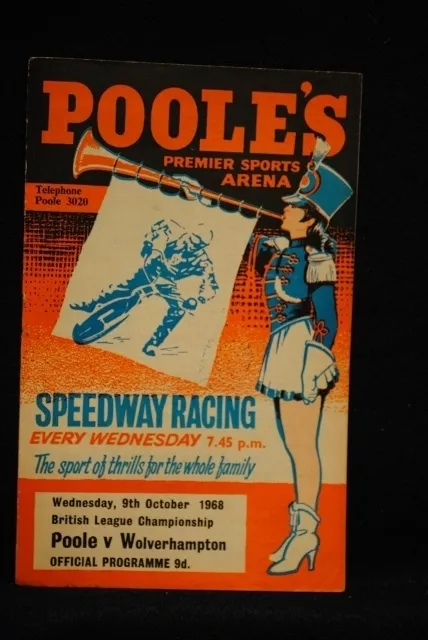 SPEEDWAY - Poole vs Wolverhampton - 9 Oct 1968