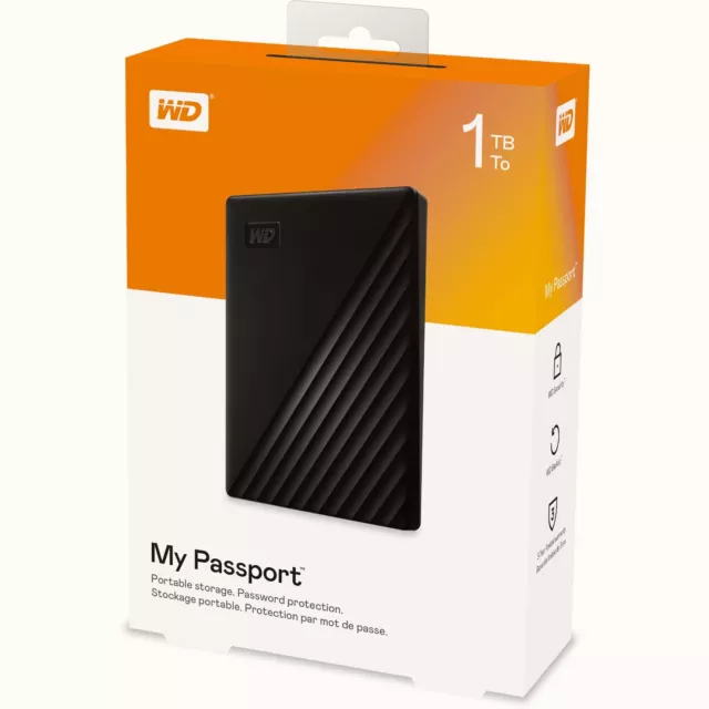 WD 1 TB My Passport - Disco duro externo portátil negro