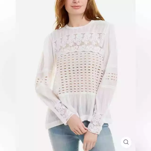 Burning Torch Victorian Peasant Top M Blouse Eyelet Cottagecore NWT $428 Women