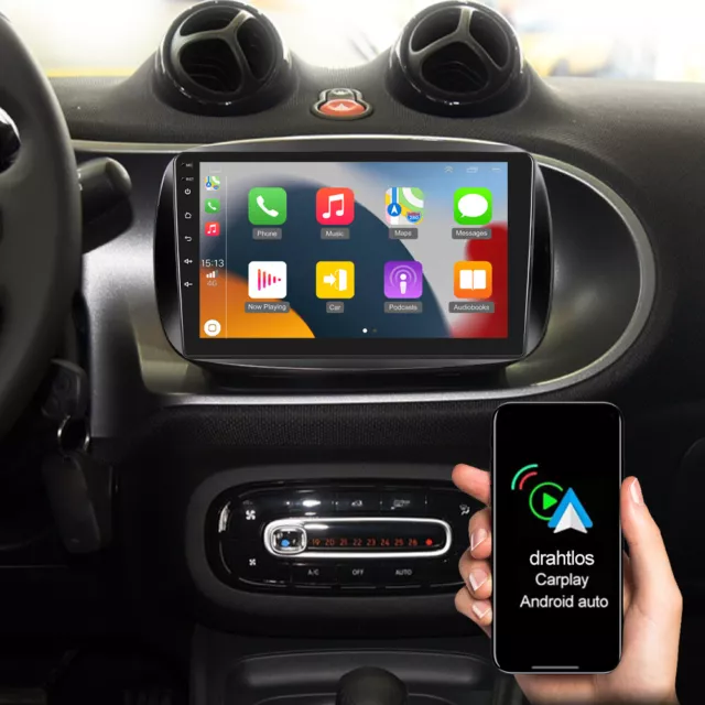 Apple Carplay Autoradio Für Mercedes Benz Smart Forfour Fortwo 453 Android11 GPS