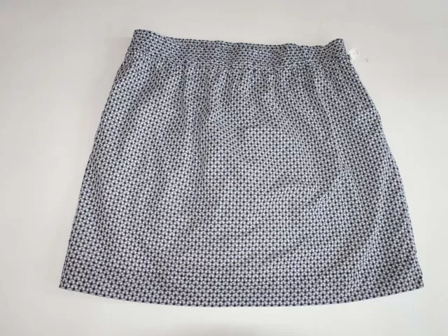 Talbots Women's Straight Pencil Skirt Size XL NWT Navy Blue White Check Cotton