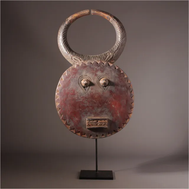 12725 Goli Female Mask of The Baule Metalldisplay Inclusive Ivory Coast
