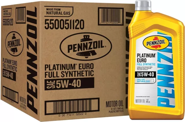 Pennzoil Platinum Euro Full Synthetic 5W-40 Motor Oil (1-Quart, Case of 6)......