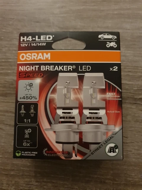 2er-Set OSRAM H4 NIGHT BREAKER LED VINTAGE – Warmweiß 3000K Mit ECE-Straßenzulassung