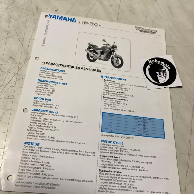 Yamaha YBR250 5D11 2007 2008 250 Ybr Scheda Tecnica Motocicletta Sospensione