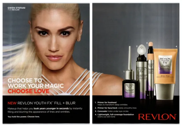 2017 Revlon Youth FX Foundation Fill & Blur & Primers 2 Page Print Ad