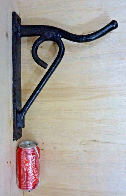 Old Heavy Duty Large Cast Iron Hook Hanger Bracket Assembly Hardware 2