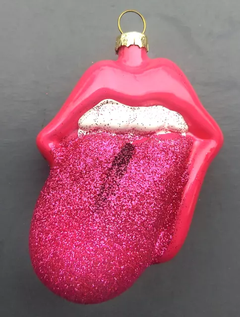 3D Glas Figur Lippe +Zunge wie Rolling Stones- nur pink