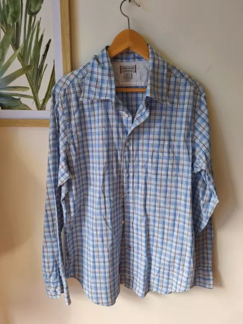 Guess Jeans Vintage Button Up Shirt 90s 00s Y2k Long Sleeve Blue Check L Large