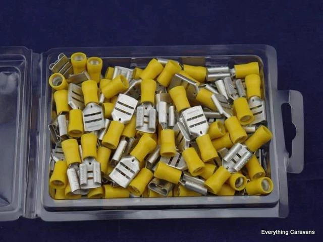 Yellow 9.2mm Female Half Insulated Spade Crimp Pk 100