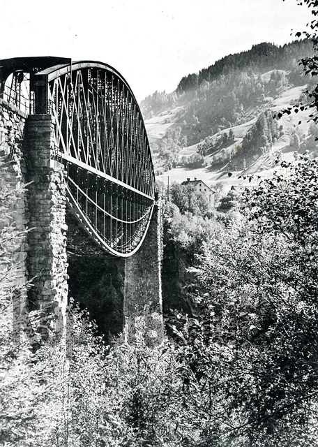 Baryt Eisenbahn  Foto - Trisannabrücke bei Landeck/Tirol, um 1938