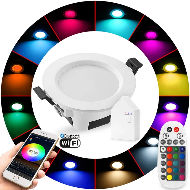 Einbaustrahler Weiß LED Einbaustrahler RGB, Dimmbar, 5W/9W