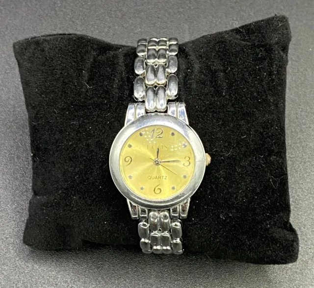 ECOS 2849 SILVER Tone Bracelet With Gold Face Women's Bracelet Watch ...