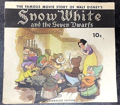 THE FAMOUS MOVIE STORY OF WALT DISNEY'S SNOW WHITE and the SEVEN DWARFS - 1938
